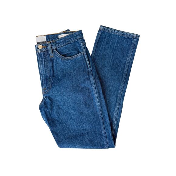 Frame dark wash high rise true straight leg jeans - size 28 - Picture 1 of 8